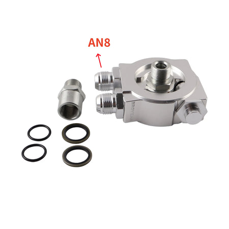 Oil Cooler Sandwich Plate AN8 AN10 Aluminum Filter Thermostat Sender Adapter by InterCyprus Trading Ltd