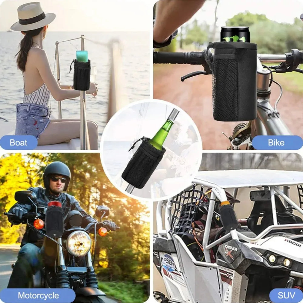 Insulated Motorcycle Cup Holder &ndash; Universal Handlebar Convenience