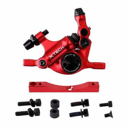 ZOOM Xtech HB100 Aluminium Alloy Hydraulic Brake Calipers &ndash; Enhanced Stopping Power For Xiaomi M365 Pro Electric Scooter full Red set