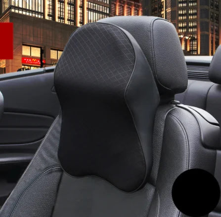 Car Headrest Cushion 3D Memory Foam Pillow - Neck Relief black