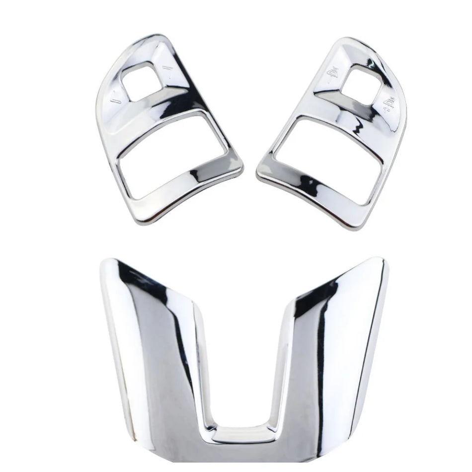 Наклейка на панель рулевого колеса Kia Sportage 3 SL, ABS серебристая