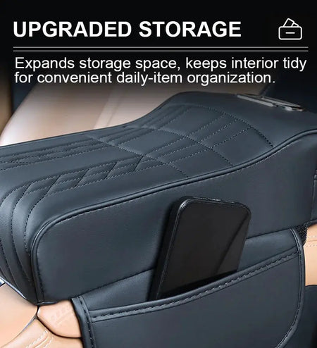 Vtear Universal Car Armrest Pad Heightening Cushion Elbow Support With Side Storage Pockets PU Memory Foam Interior Accessories by InterCyprus Trading Ltd
