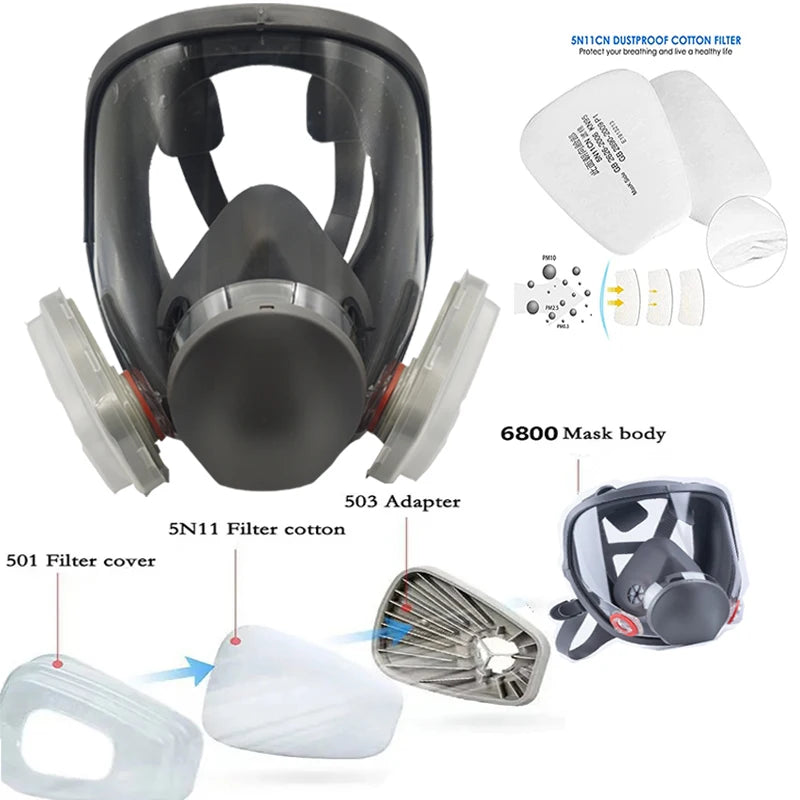 6800 Dust Mask Full Face &ndash; Reusable Industrial Respirator