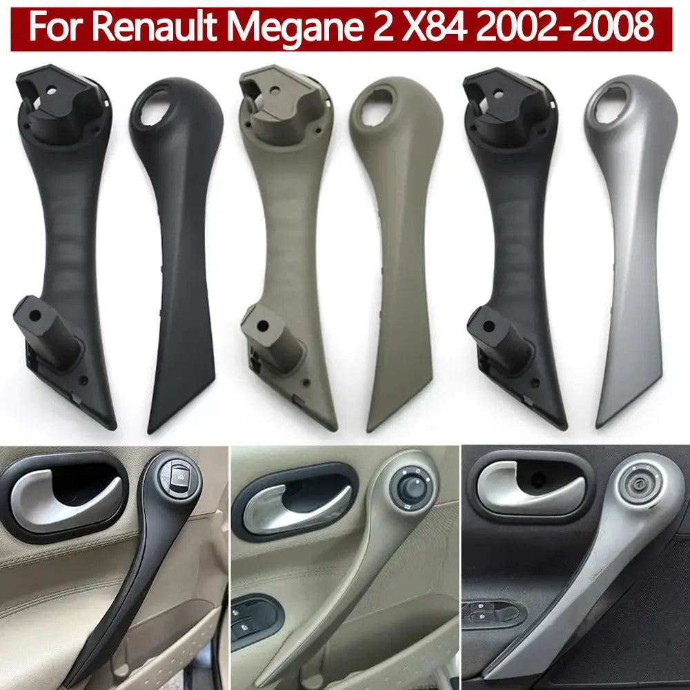 Car Front Left Right Interior Door Pull Handle with Cover Trim Assembly For Renault Megane 2 II 2002-2008 8200297158 8200297171 by InterCyprus Trading Ltd