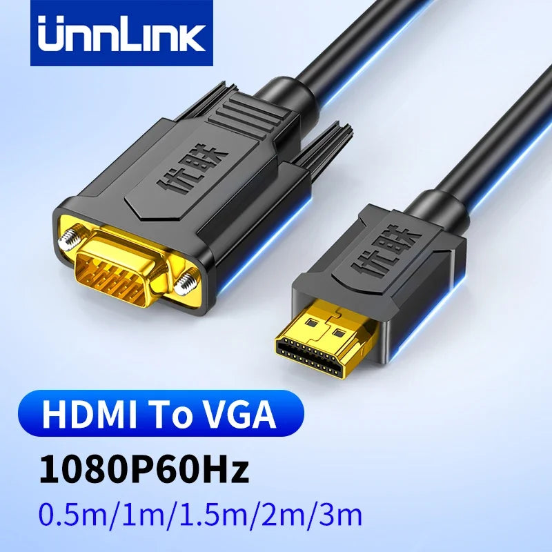 Unnlink HDMI to VGA Cable &ndash; 1080P High-Definition Display black / 1.5m / CHINA