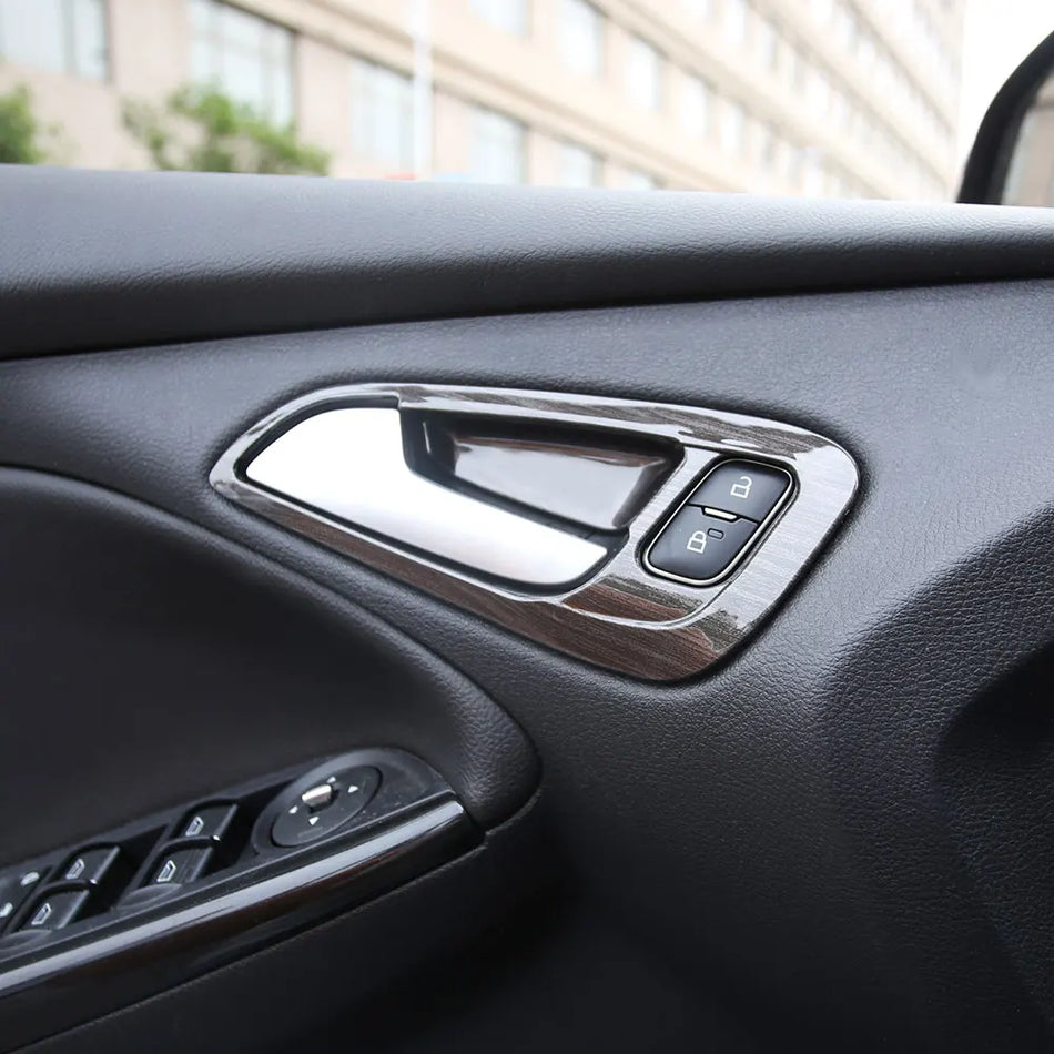 Set di adesivi per trim maniglia della porta per Ford Focus 2015-2018 MK3, guida a sinistra, 4 pezzi in ABS