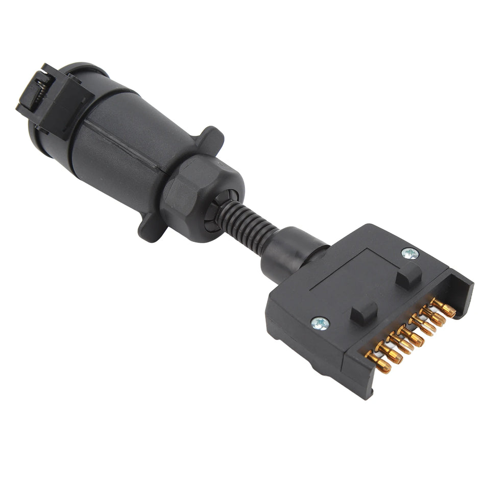 Adaptor de remorcă cu conector rotund feminin cu 7 pini la conector plat masculin pentru caravană și barcă