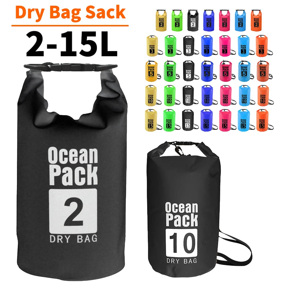 Водонепроницаема суха чанта 2 до 15L плаваща суха торба за лодки