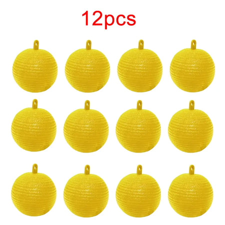 Sticky Fruit Fly Traps for Garden and Orchard Pest Control - 8cm Balls (1/6/12 Pack) Yellow 12pcs