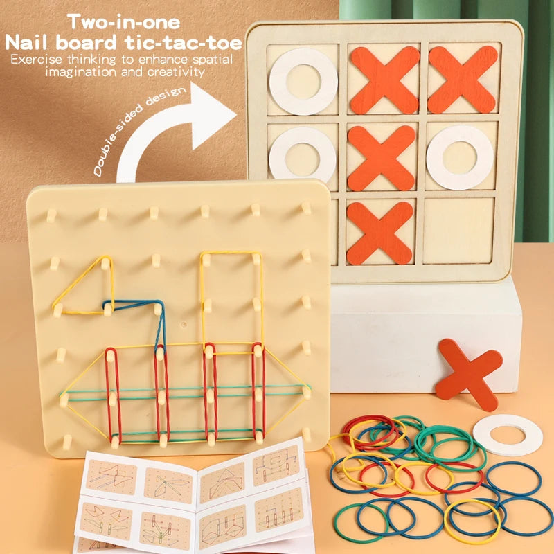 2-In-1 Wooden Tic Tac Toe And Pegboard Set &ndash; Montessori Play