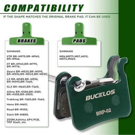 Bucklos Ceramic Hydraulic Disc Brake Pads - Wear Resistant