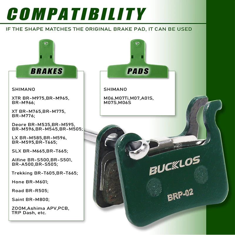 Bucklos Ceramic Hydraulic Disc Brake Pads - Wear Resistant