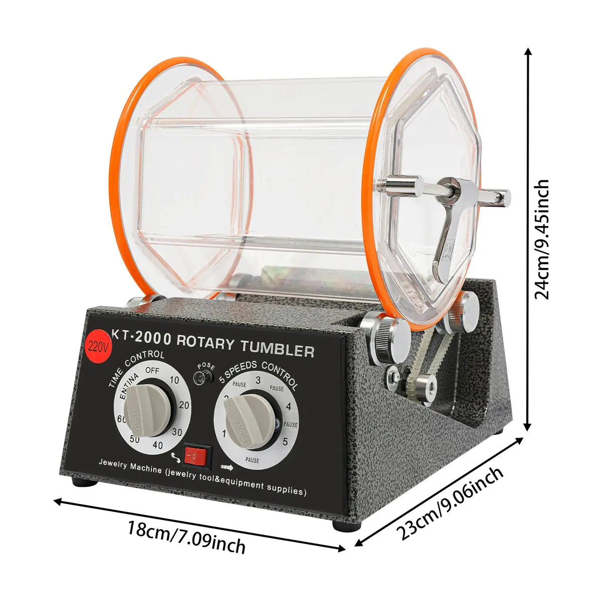 150W Jewelry Polisher &ndash; Timer And Reversible Rotation black / GERMANY