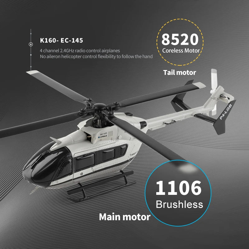 WLtoys K160 RC Helicopter EC-145 3D6G &ndash; Brushless Power