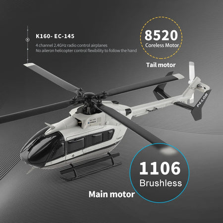 WLtoys K160 RC Helicopter EC-145 3D6G &ndash; Brushless Power