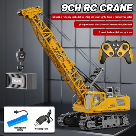 Laege Rc Truck 15Ch &ndash; Remote Control Alloy Arm Crane 45CM 9CH yellow