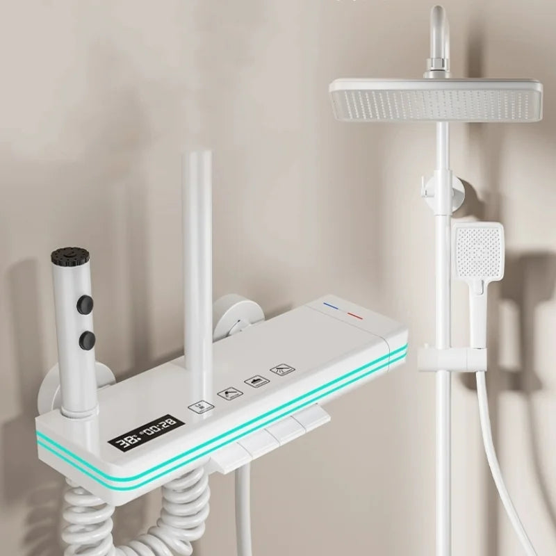 Shower Faucet Full Set Temperature Digital Display – With LED Light