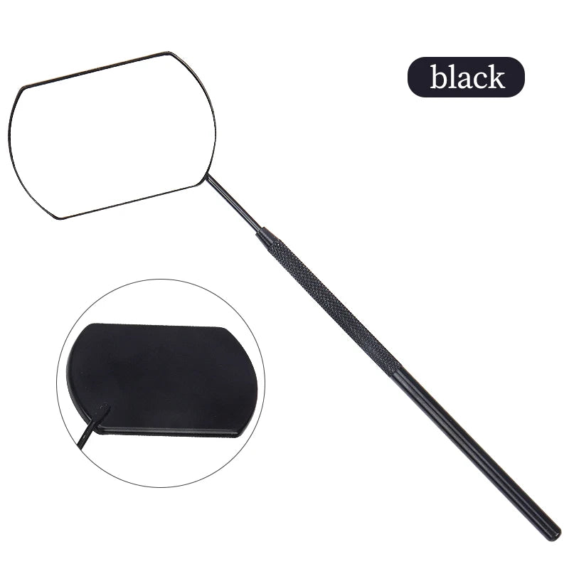 Stainless Steel Eyelash Checking Mirror for Precision Lash Lifting and Extensions Black