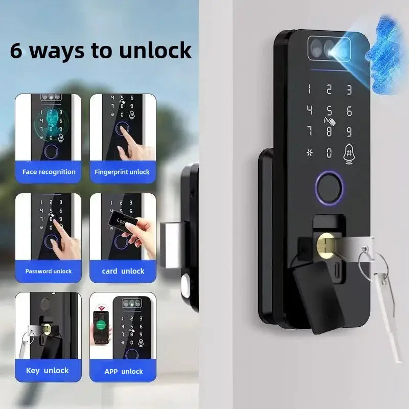 Waterproof Smart Door Lock With 3D Face Recognition Fingerprint by InterCyprus Trading Ltd