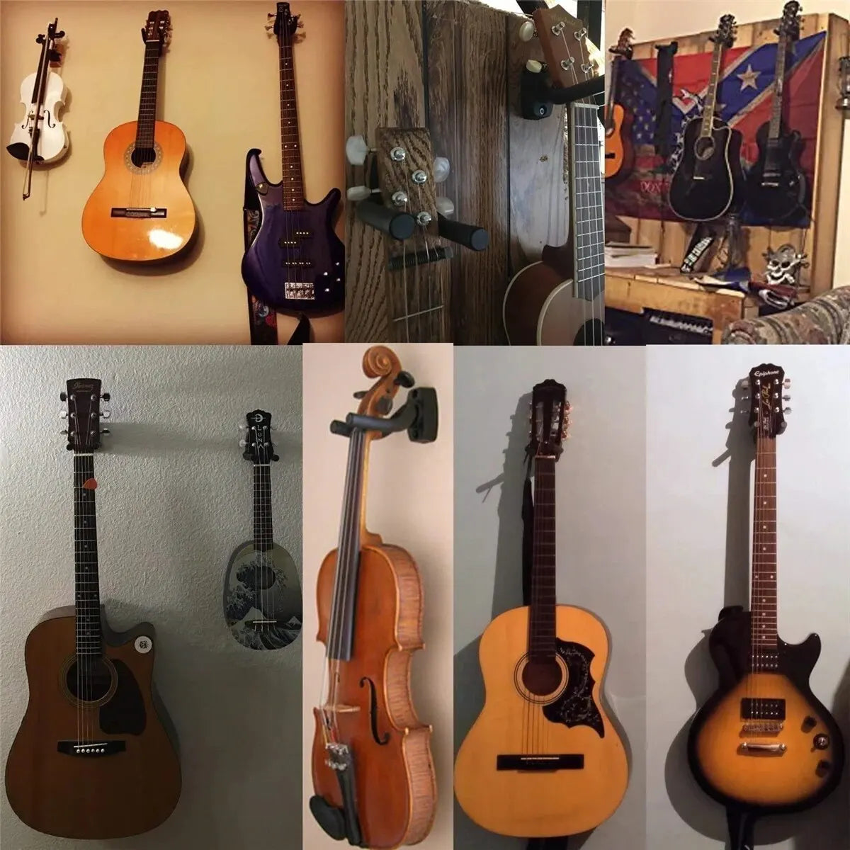Guitar Wall Mount Hanger - Universal Fit For All Guitars