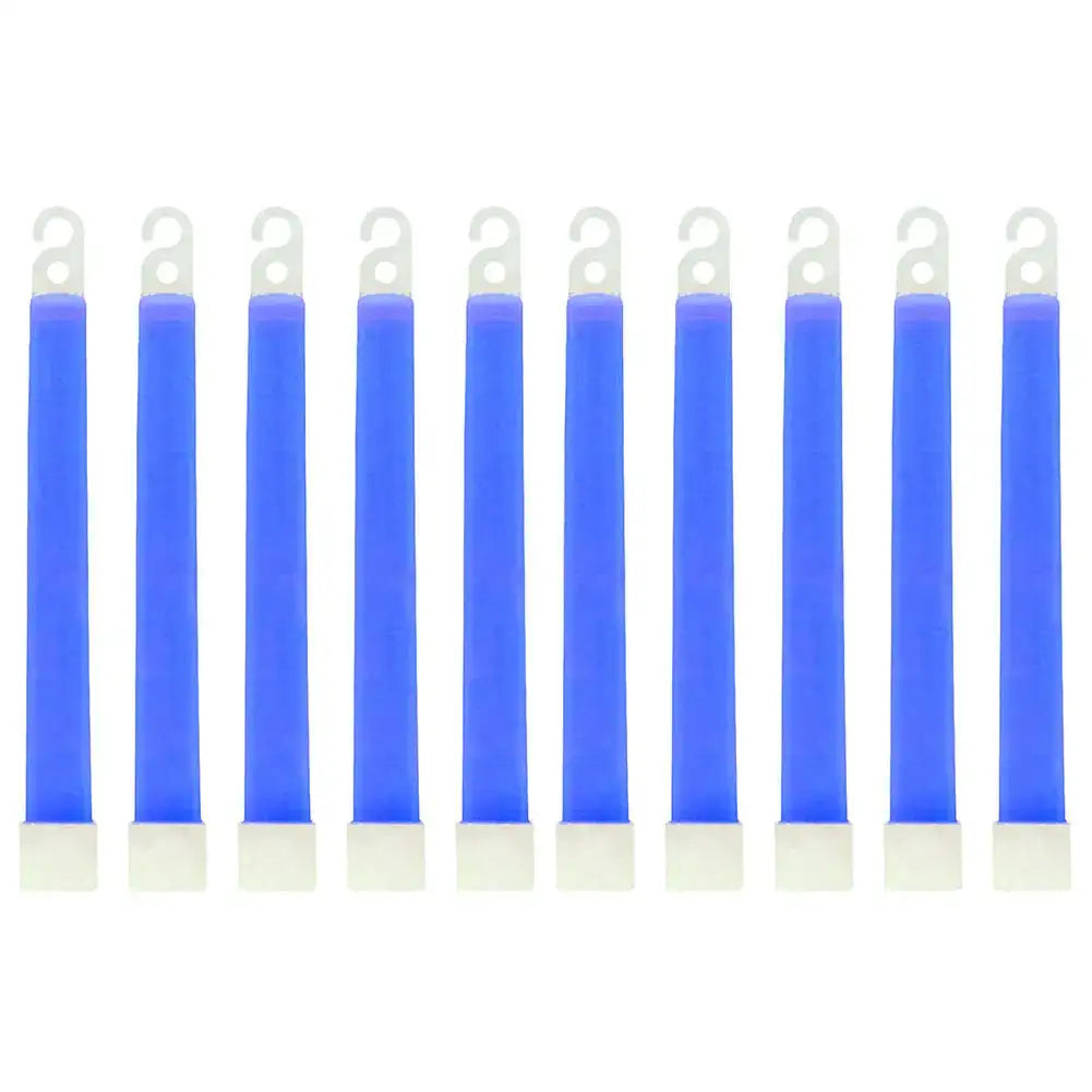 Waterproof 6 Inch Glow Sticks With Hook For Camping Gear Blue