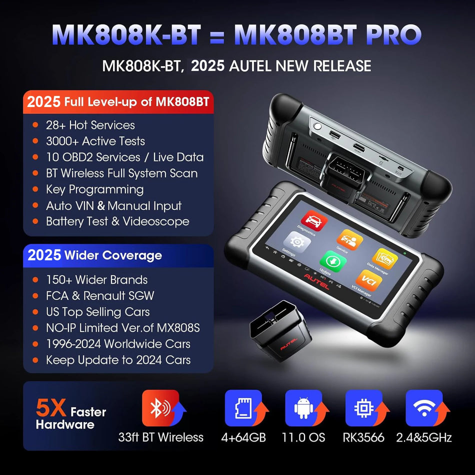 Autel MaxiCOM MK808K-BT – Polna bidirekcijska diagnostika