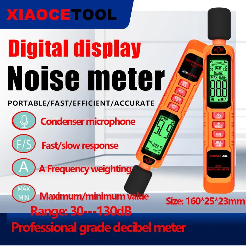 Digital Handheld Sound Level Meter XC12 &ndash; Accurate Noise Measurement 30 to 130dB