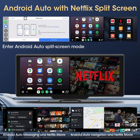 JMCQ Universal 10.26 Inch Android WIFI Car Multimedia Player &ndash; Wireless Carplay and Bluetooth Connectivity