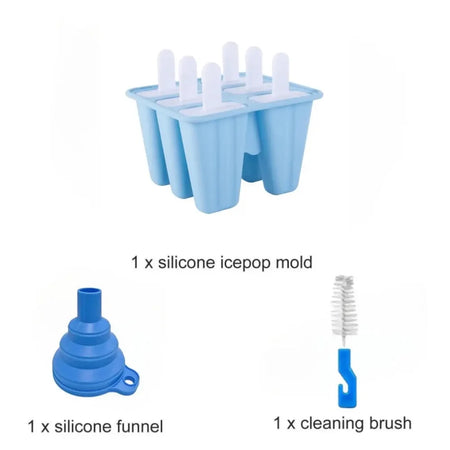 6-Hole Silicone Popsicle Mold Blue