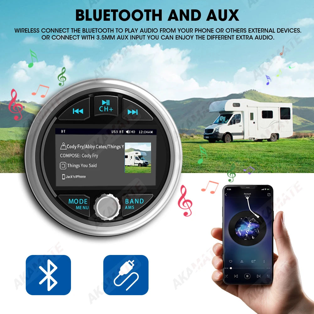 MS-50RV-1 Motor MP5 Radio Stereo &ndash; Bluetooth IPX5 Marine