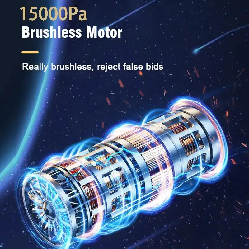 12000Pa Brushless Car Vacuum Handheld Built In Battery