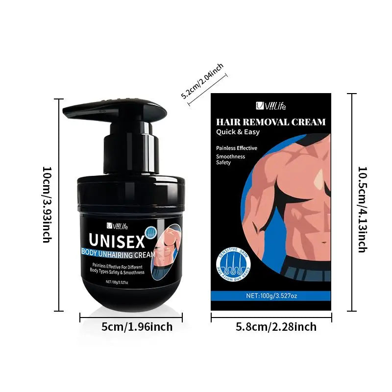 Viilife Men's Painless Hair Removal Cream - Smooth &amp; Nourishing 100g / CHINA