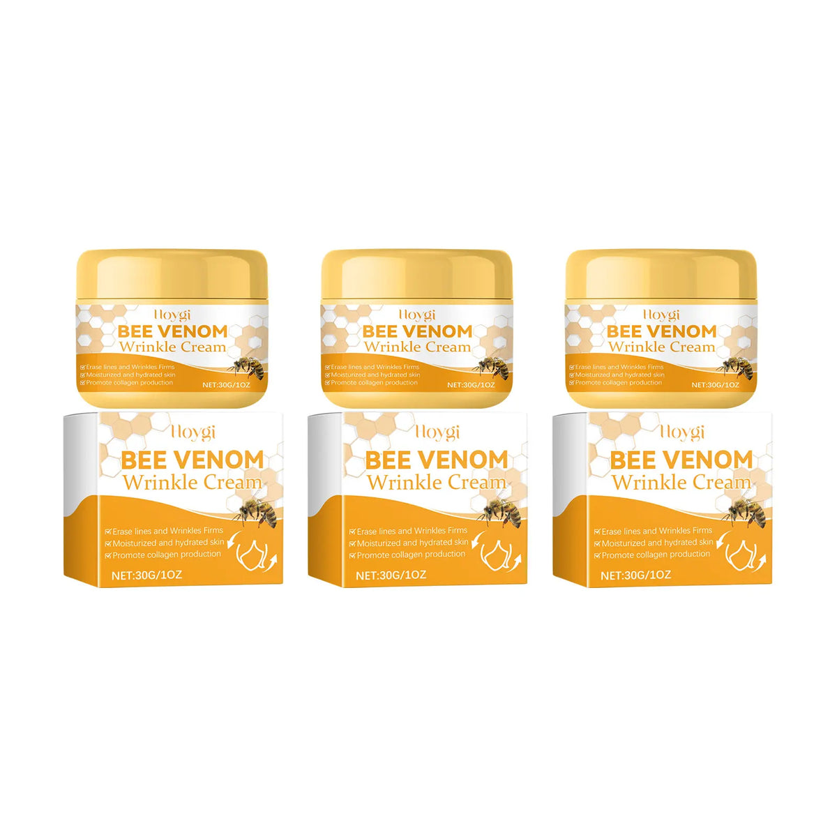 Bee Venom Face Cream &ndash; Intense Hydration and Rejuvenation 3 X 30g boxed