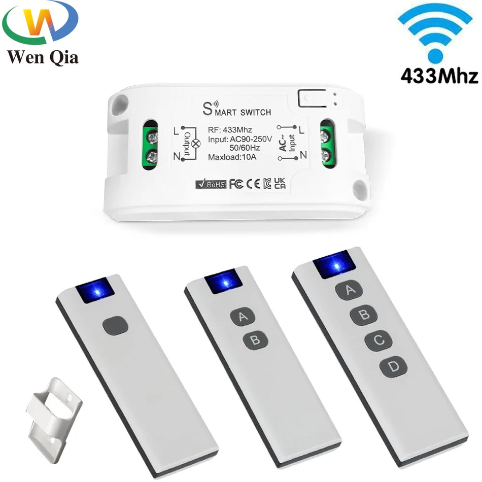 Interruttore della luce a pulsante intelligente RF 433MHz per casa, telecomando wireless