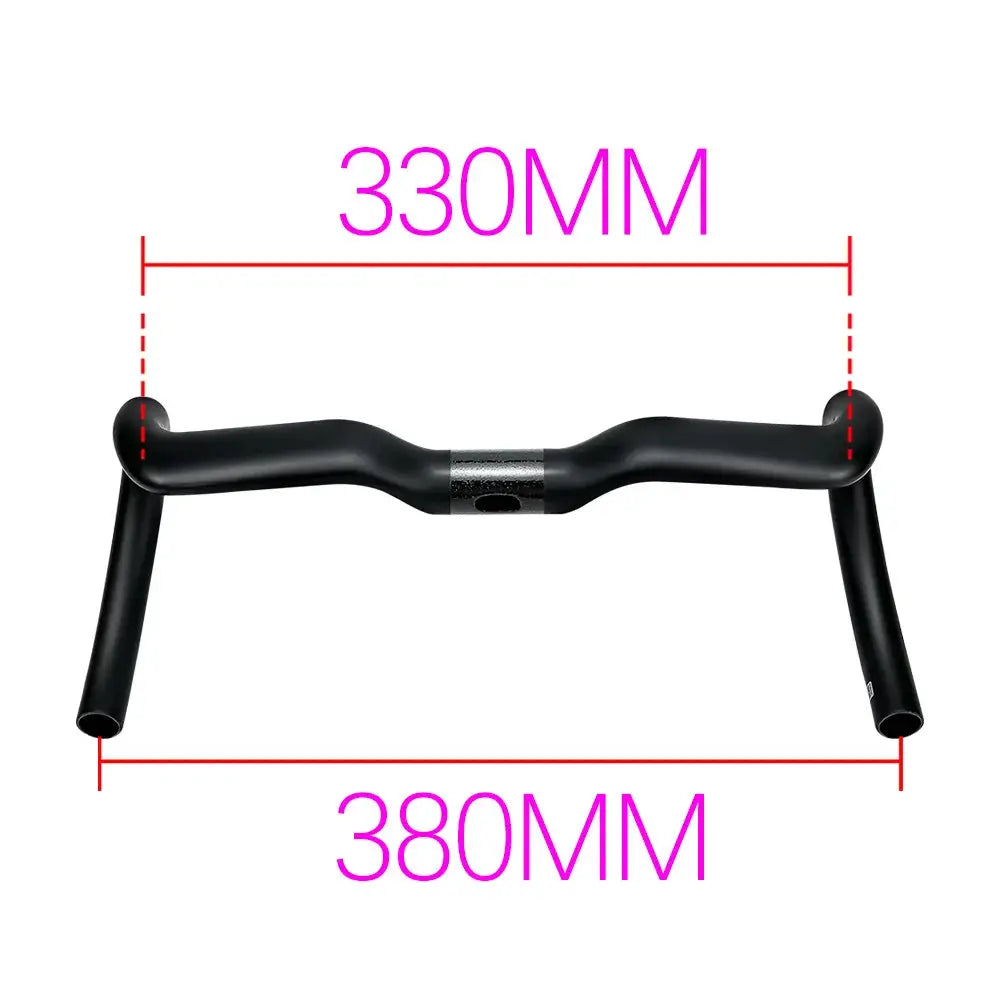 BALUGOE Ergonomic Carbon Road Bicycle Drop Handlebar Ultralight 380-420mm Width Matte Black Racing Road Bike Bent Bar 31.8mm by InterCyprus Trading Ltd
