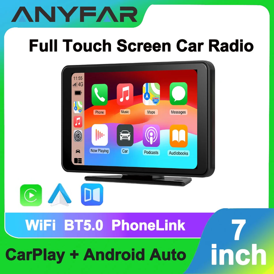 7 Inch Wireless CarPlay Android Auto Car Radio, Touch Screen, Plug and Play