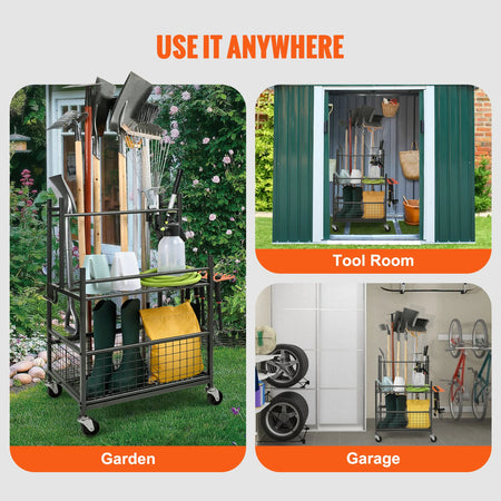 SucceBuy Garden Tool Organizer &ndash; Includes Hooks and Wheels