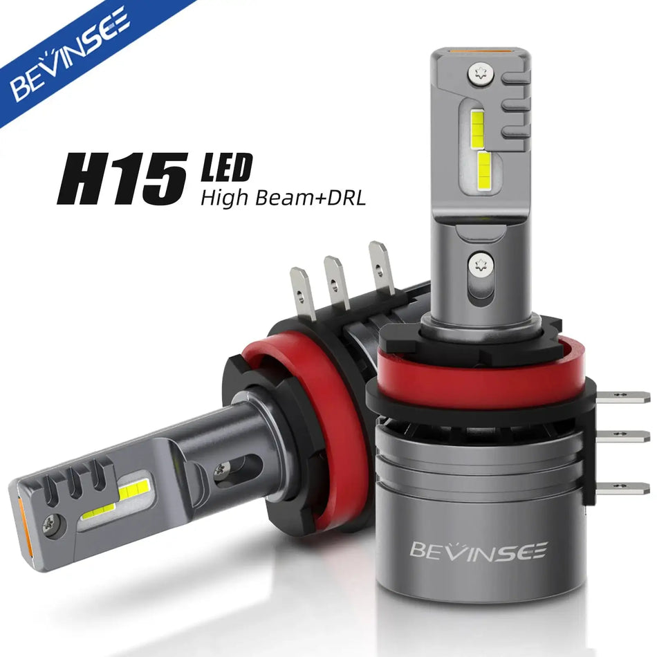 Bombillas LED Bevinsee H15 Luz Alta DRL 6000K 12V Para BMW Audi