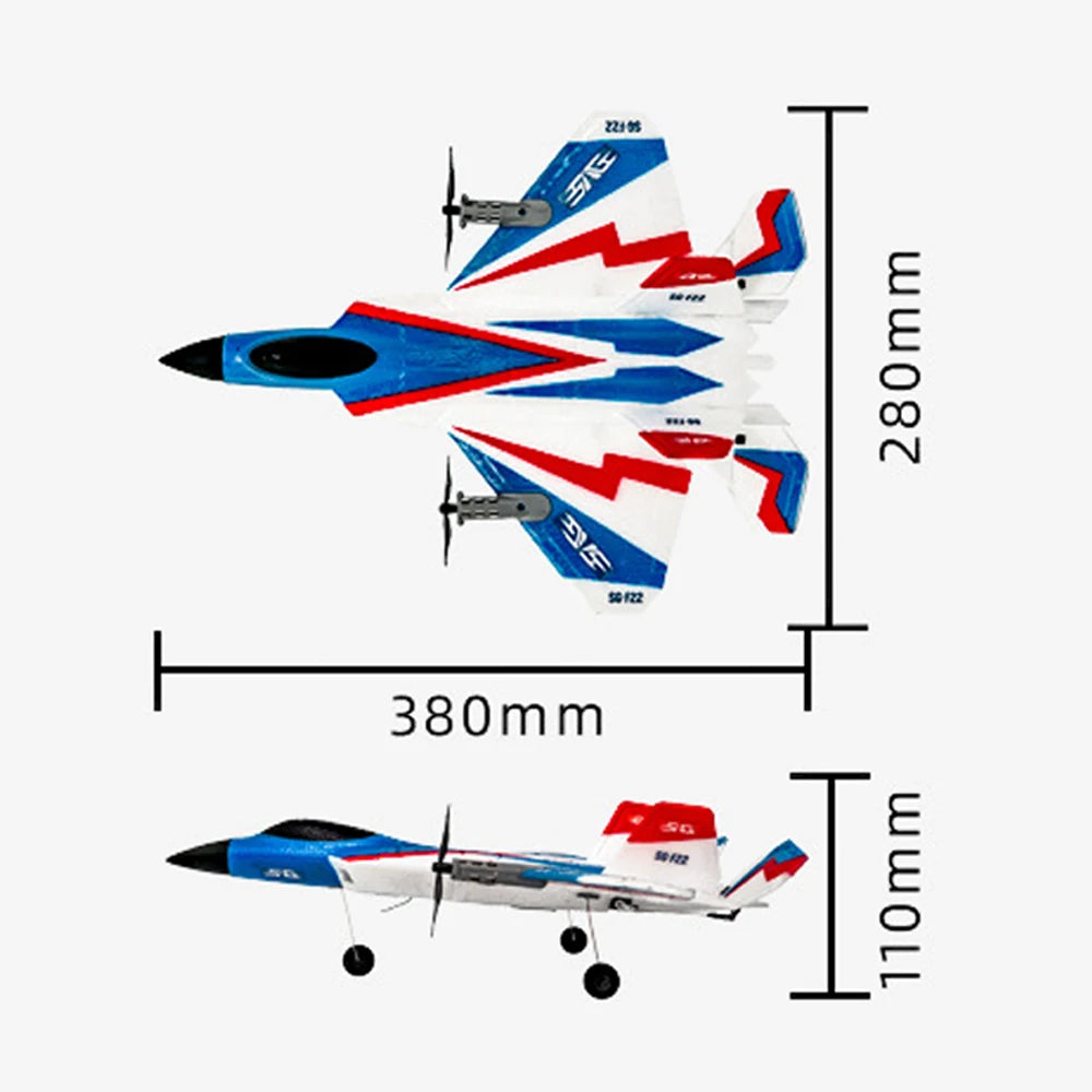 SZWDSE F22 Stunts Plane - 2.4G Remote Control 3D Glider for Kids