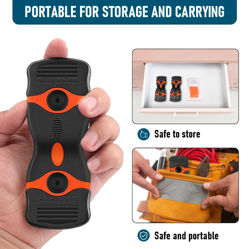 Plast- och metallskrapa med rakblad för applicering av bilfönsterfilm vinyl