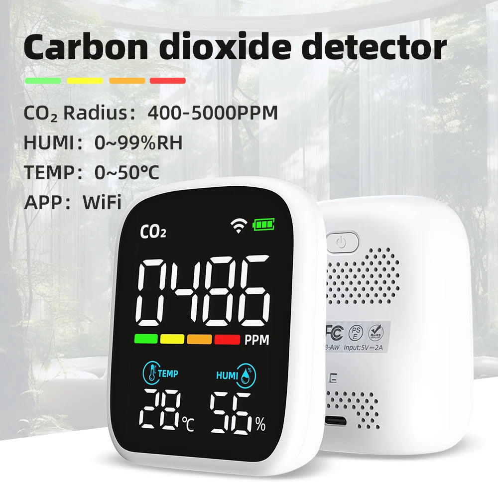 Portable LCD Air Quality Meter- WiFi PM1.0 PM2.5 PM10 Alarm