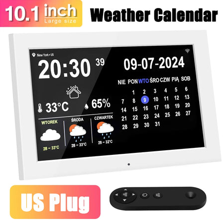 Digital Calendar Clock DC810-B &ndash; Touch Screen Display Feature White-US