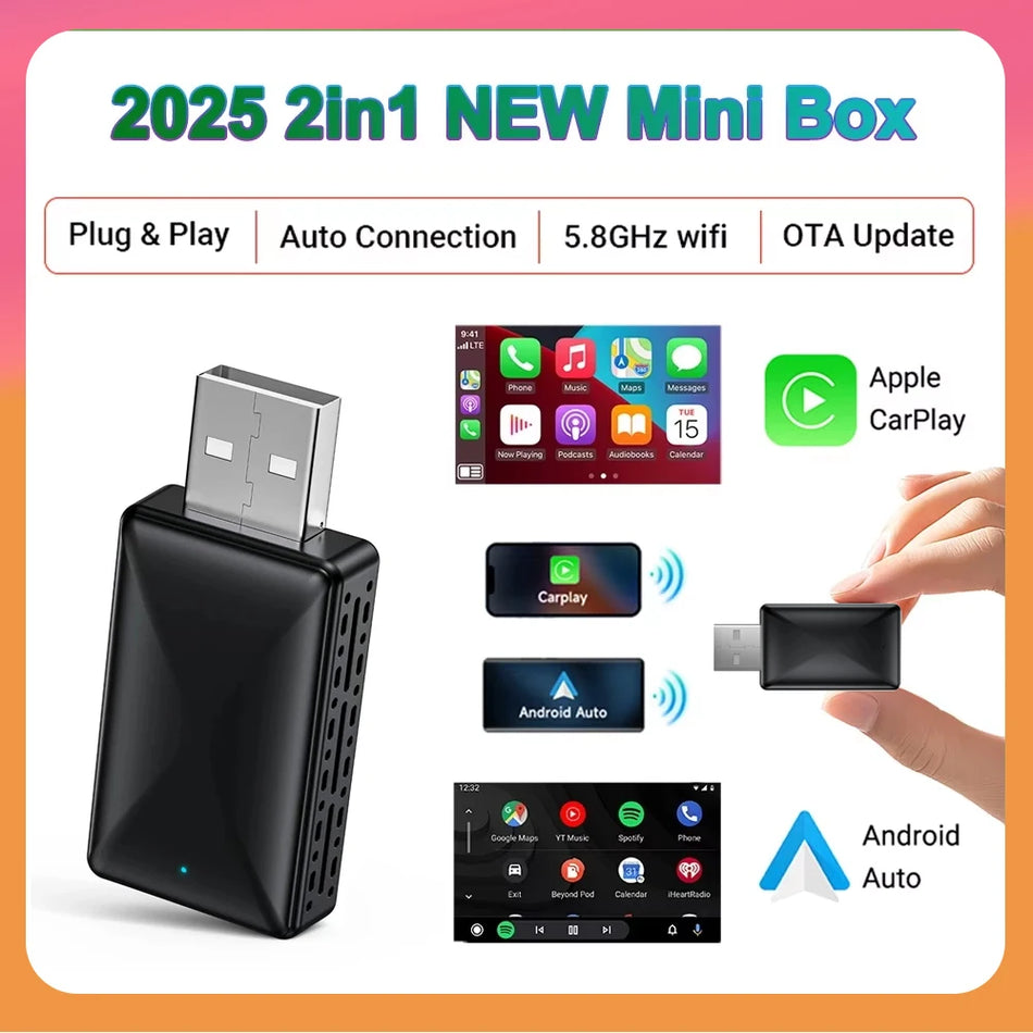 BMW CarPlay Wireless Dongle 2in1 Android Auto Adapter for Wired CarPlay