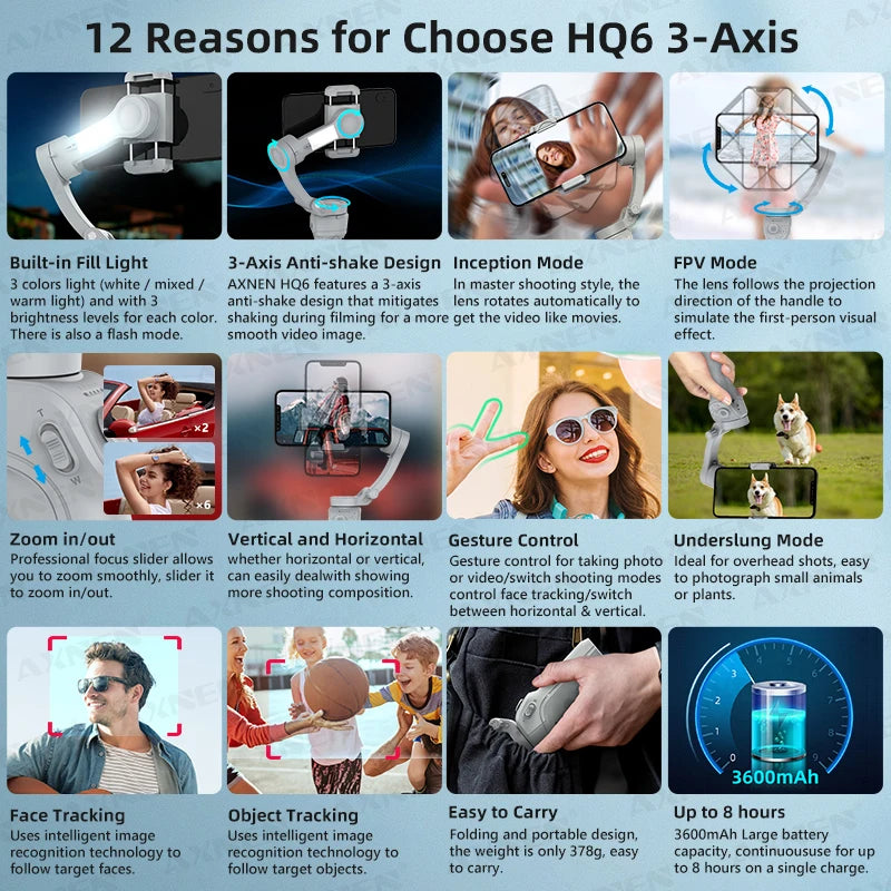 AXNEN HQ6 Gimbal &ndash; Smart Tracking and Stabilization