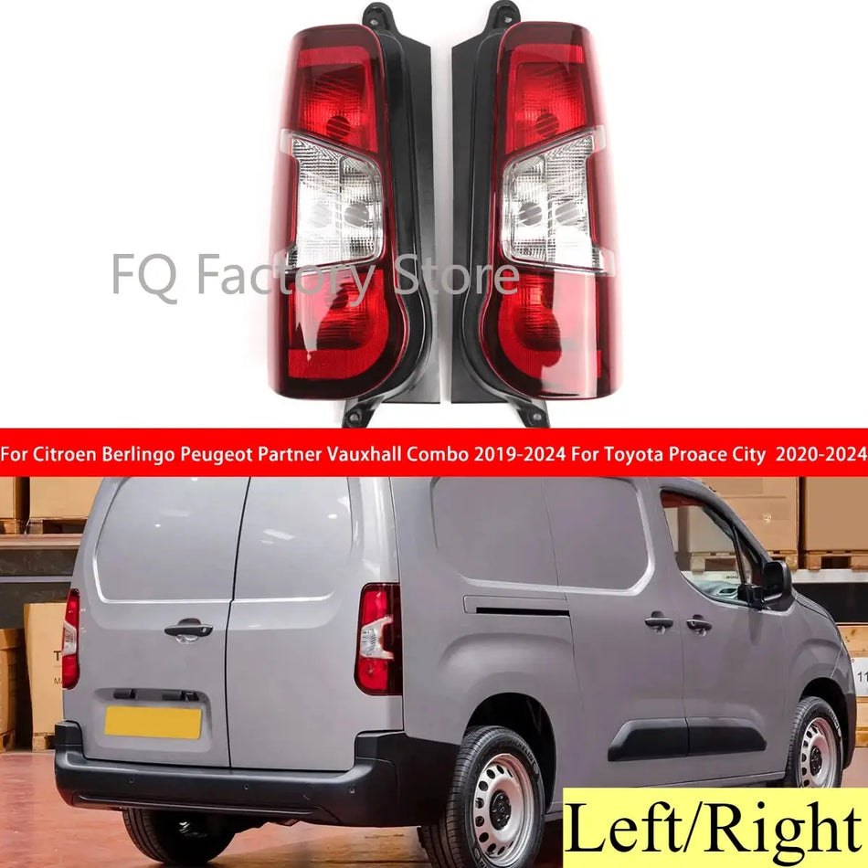 Rear ABS Tail Light Assembly For Peugeot Partner Citroen Berlingo Vauxhall Combo 2019-2024 by InterCyprus Trading Ltd