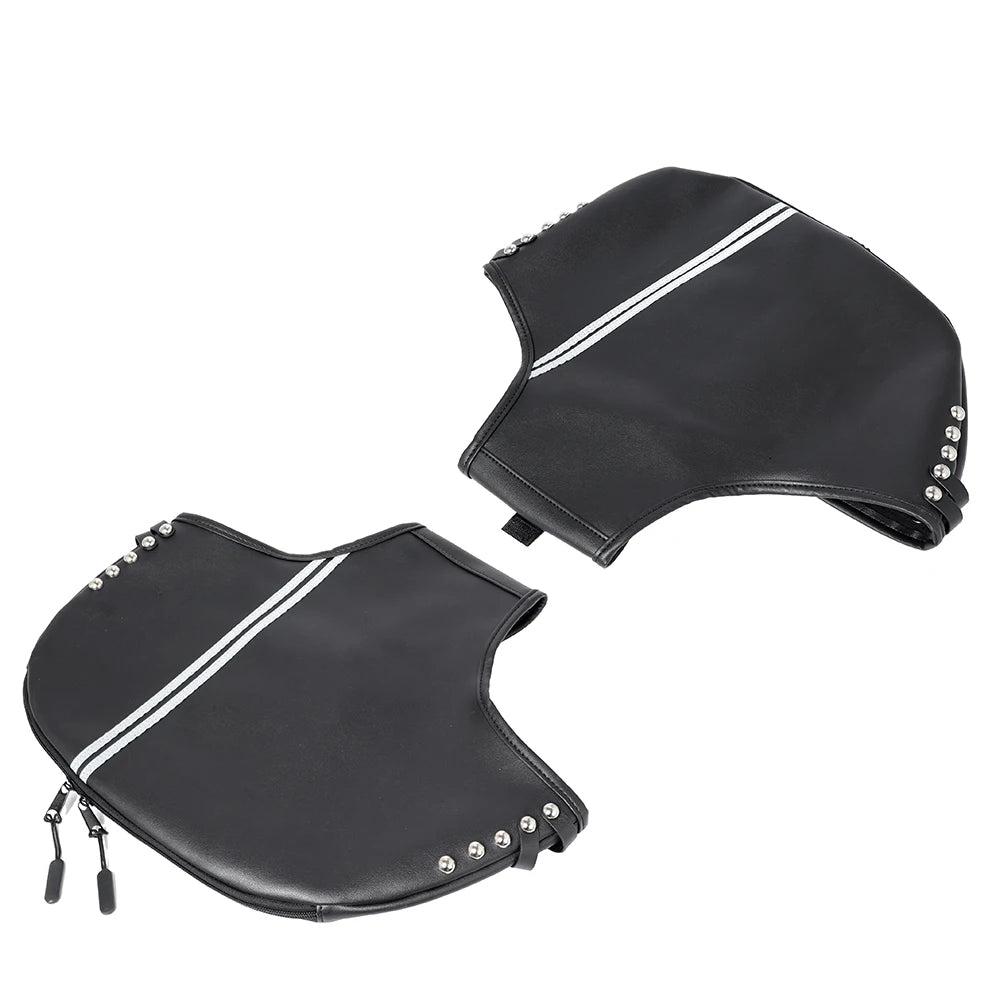 Motorcycle Black Soft Lowers Chaps &ndash; Premium PU Leather Leg Warmers