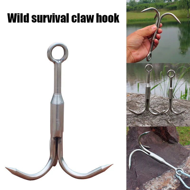 3-Claw Stainless Grappling Hook - Outdoor Climbing