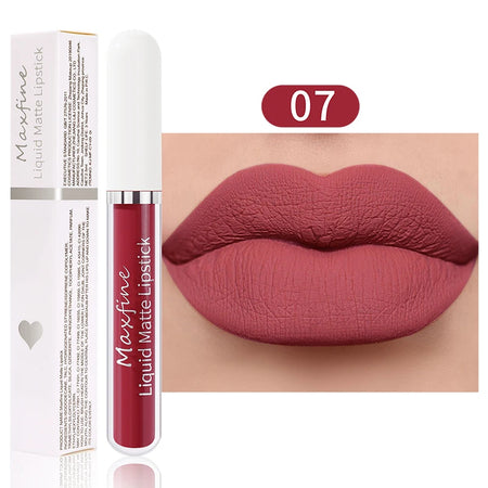 MAXFINE Waterproof Matte Liquid Lipstick - Long-lasting &amp; Moisturising 07 / Full Size