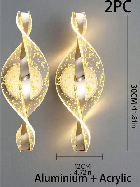 Acrylic 1pc Gold/Black Modern Wall Sconce &ndash; LED Lighting 2pc-gold-jinbo