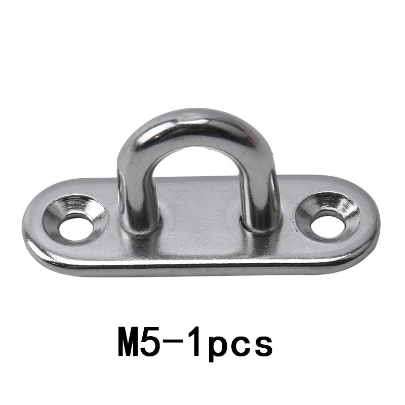 304-M6 M5 M8 Oval Eye Board Marine Deck Buckle Staple Boat Shade Sail Mounting Fastening Set - 304 Marine Grade Stainless Steel M5-1pcs